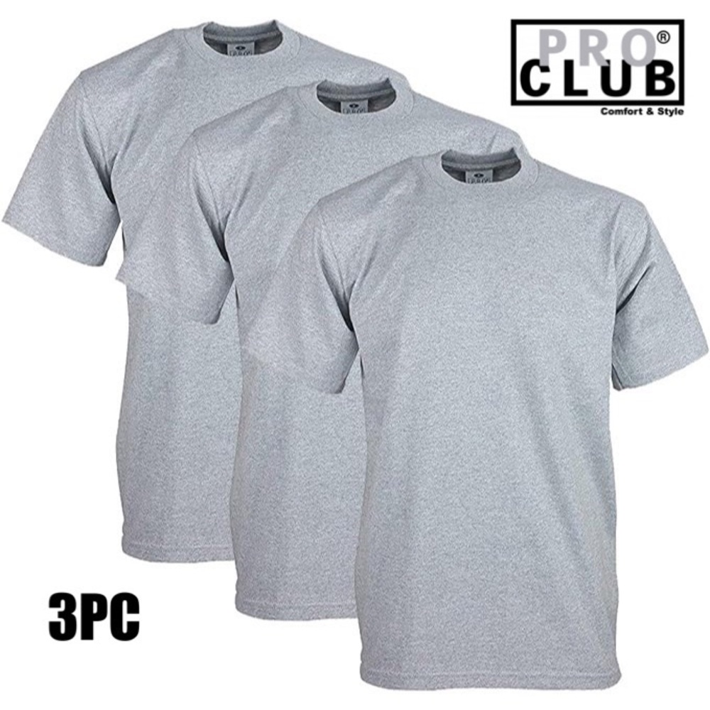 3pc PROCLUB MEN'S HEAVYWEIGHT SHORT SLEEVE TEE Menswear Top Tshirt Crewneck